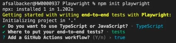 Installing playwright