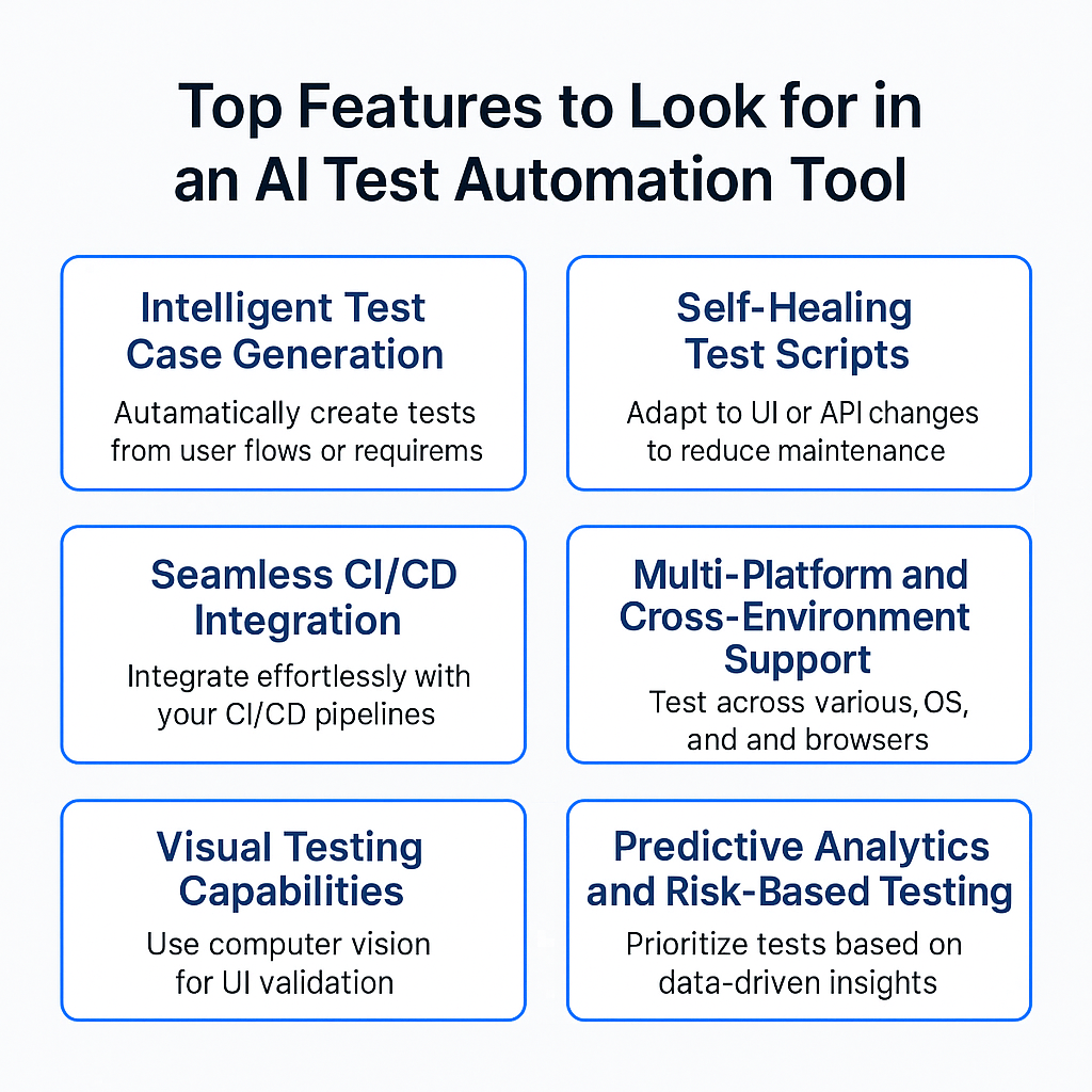 Top Features to Look for in an AI Test Automation Tool