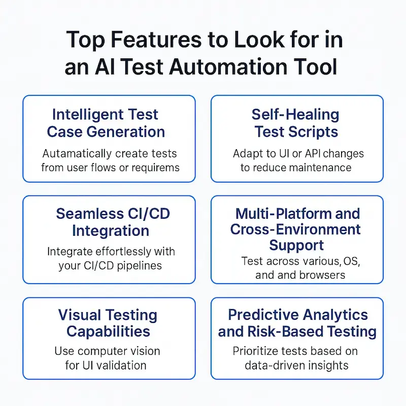 Top Features to Look for in an AI Test Automation Tool